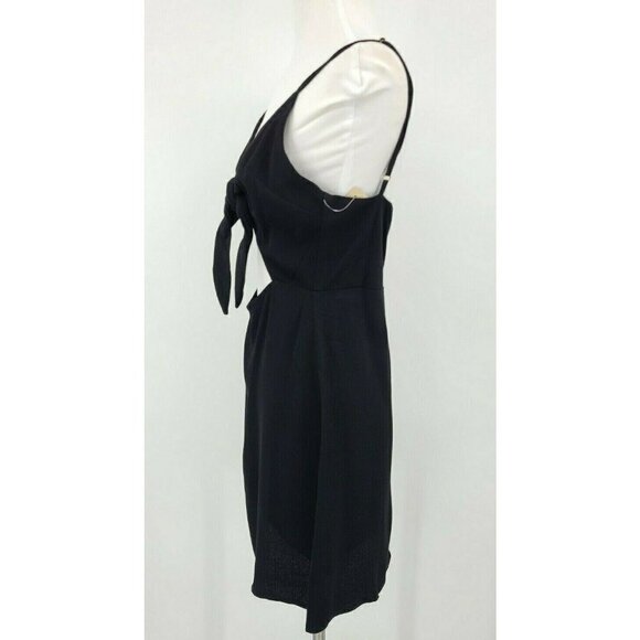 New Flynn Skye Bri Cut Out Mini Dress Womens L Solid Black Rayon - Picture 6 of 8